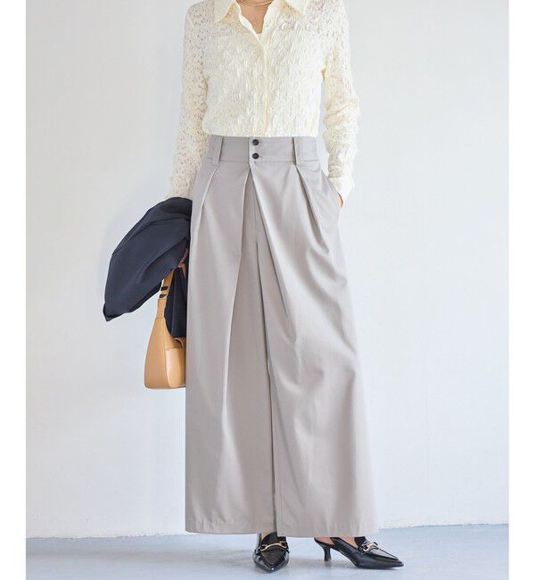 VIS「フロントタックデザインワイドパンツ」|チノ|