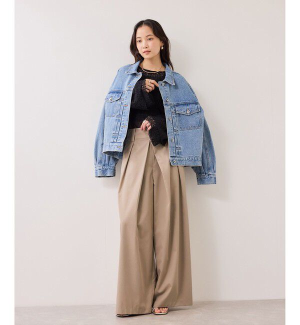 VIS「フロントタックデザインワイドパンツ」|チノ|