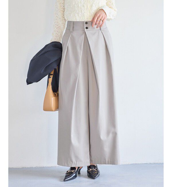 VIS「フロントタックデザインワイドパンツ」|チノ|