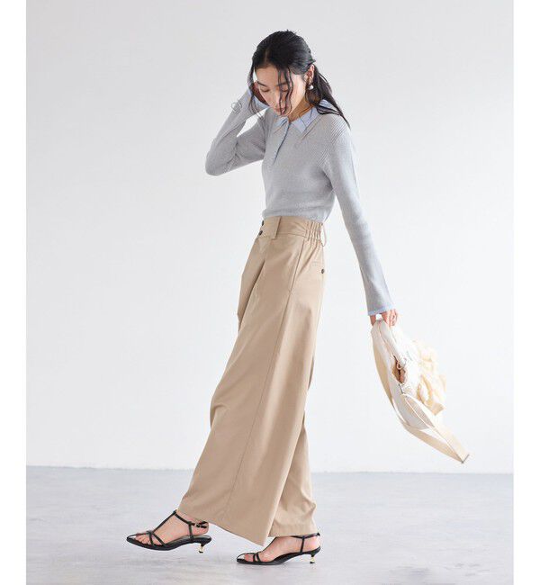 VIS「フロントタックデザインワイドパンツ」|チノ|