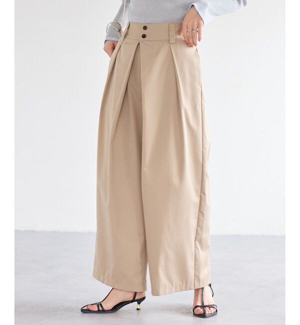 VIS「フロントタックデザインワイドパンツ」|チノ|