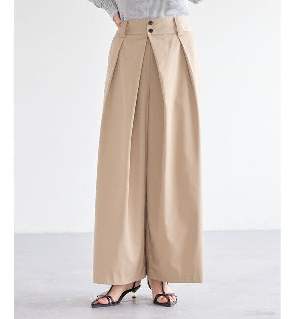 VIS「フロントタックデザインワイドパンツ」|チノ|