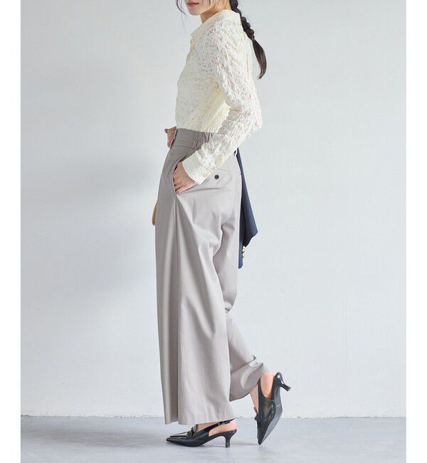 VIS「フロントタックデザインワイドパンツ」|チノ|