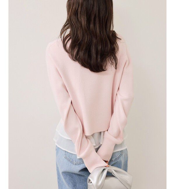 VIS「【美得】ペプラムオーガンジードッキングニットプルオーバー」|ニット・セーター|