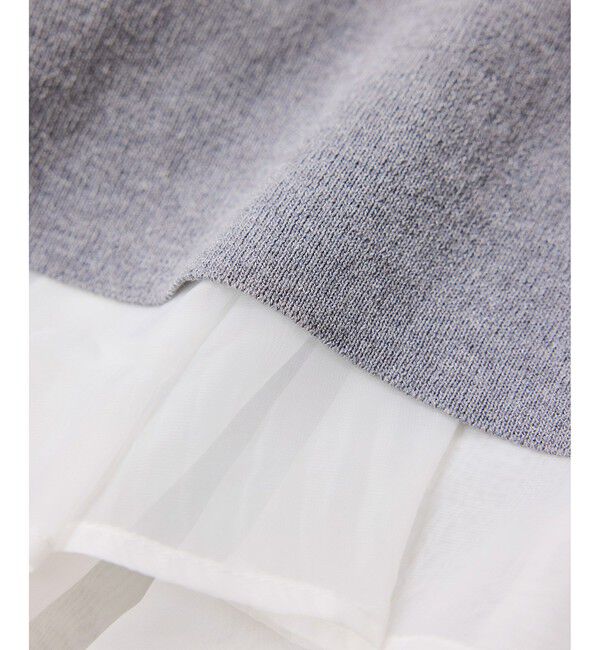 VIS「【美得】ペプラムオーガンジードッキングニットプルオーバー」|ニット・セーター|