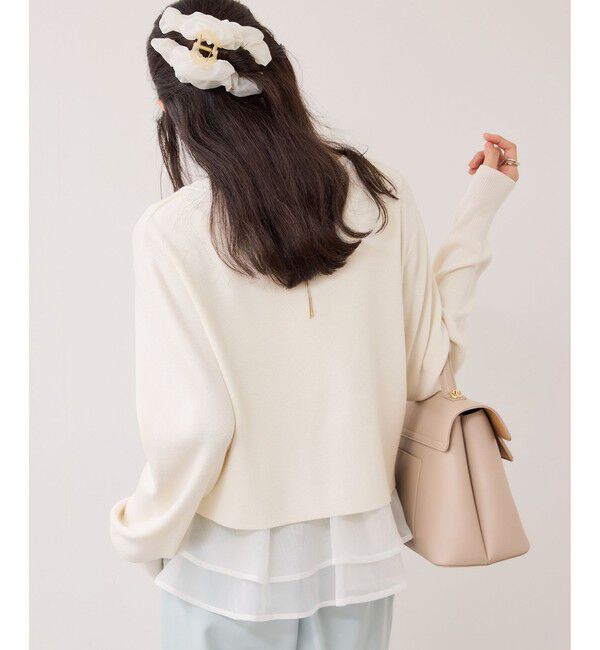 VIS「【美得】ペプラムオーガンジードッキングニットプルオーバー」|ニット・セーター|