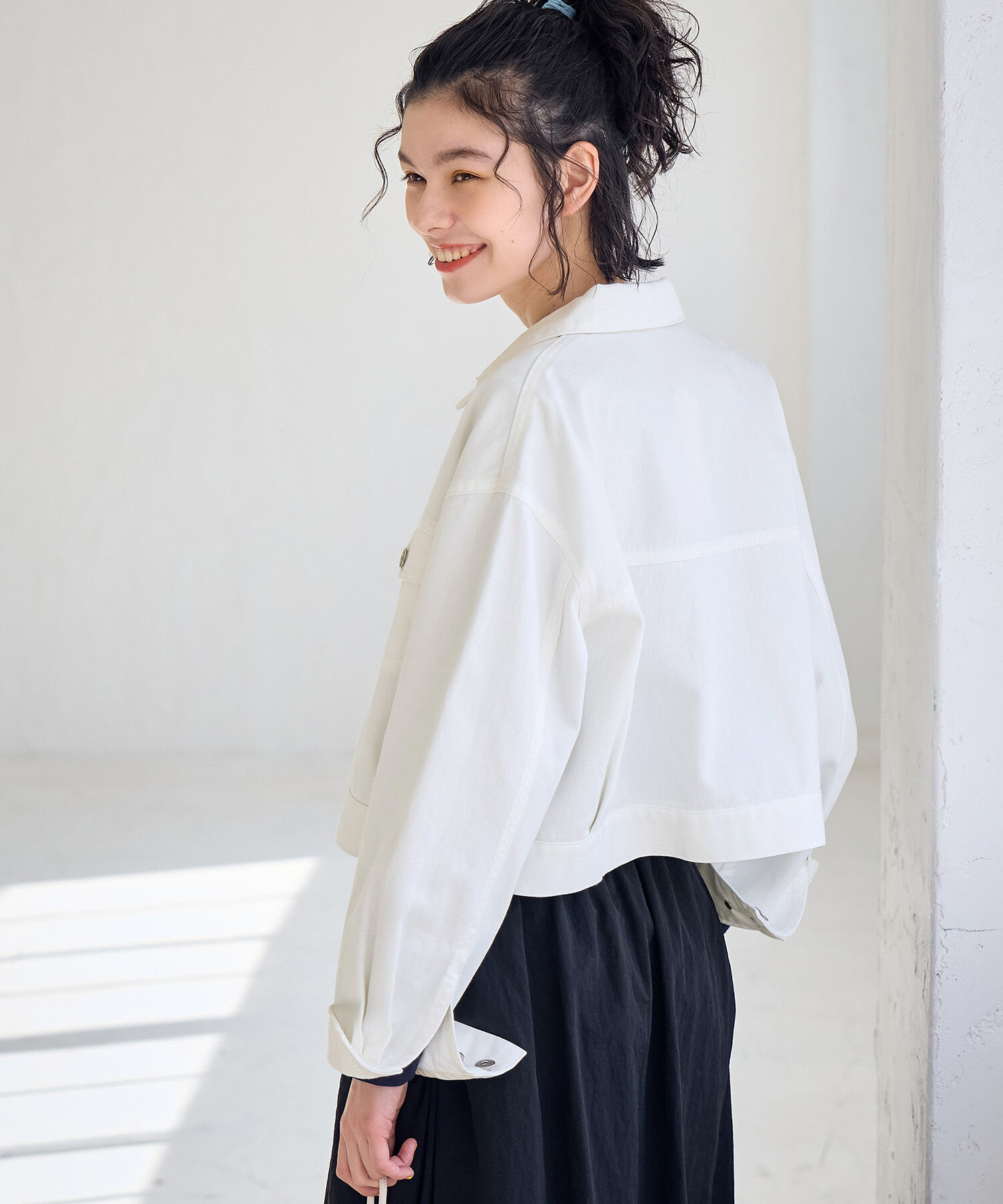 ROPE' PICNIC R「ショート丈ホワイトデニムジャケット」|デニムジャケット|