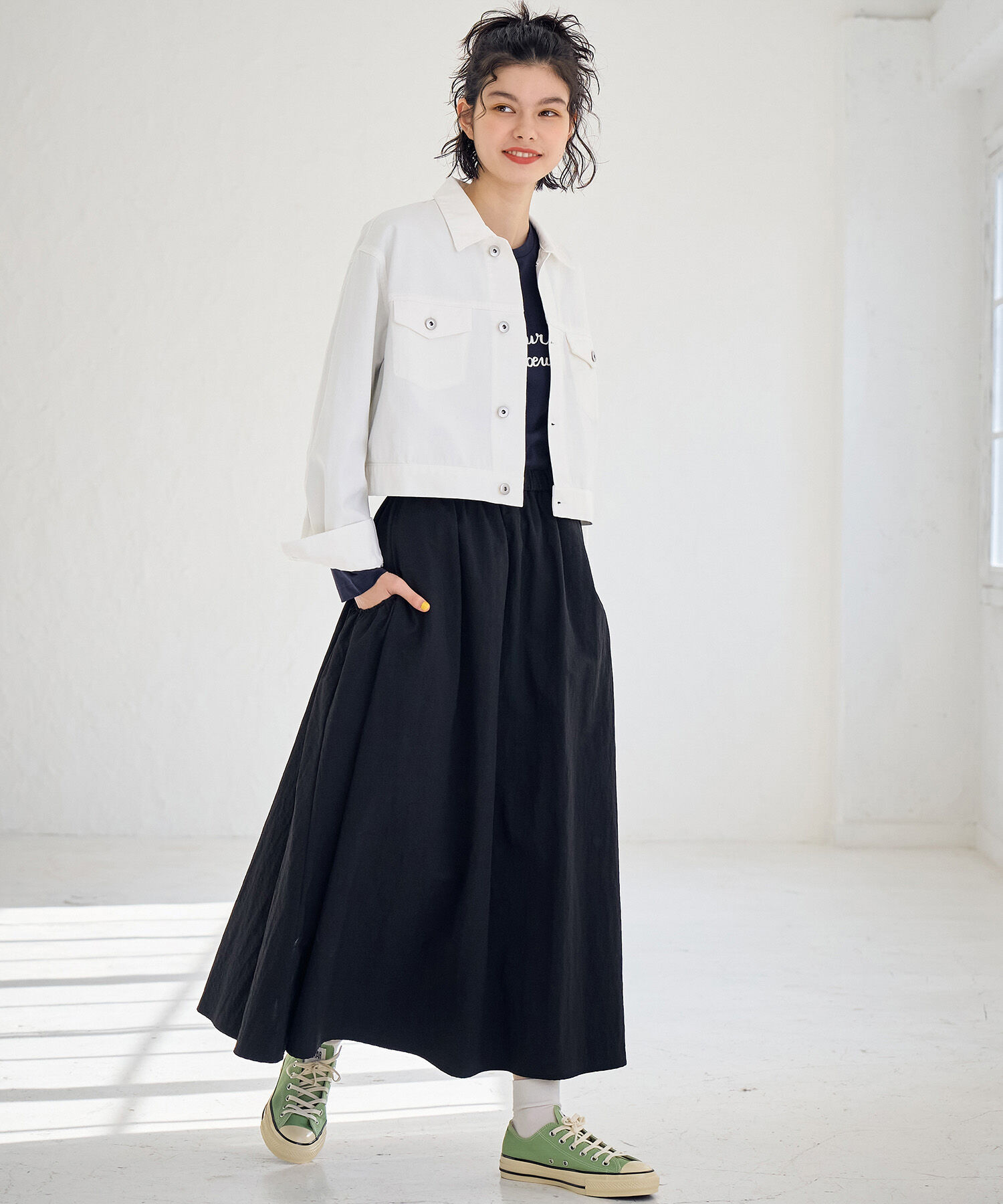 ROPE' PICNIC R「ショート丈ホワイトデニムジャケット」|デニムジャケット|