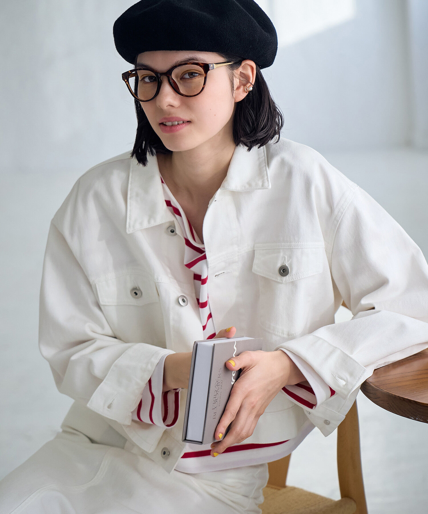 ROPE' PICNIC R「ショート丈ホワイトデニムジャケット」|デニムジャケット|