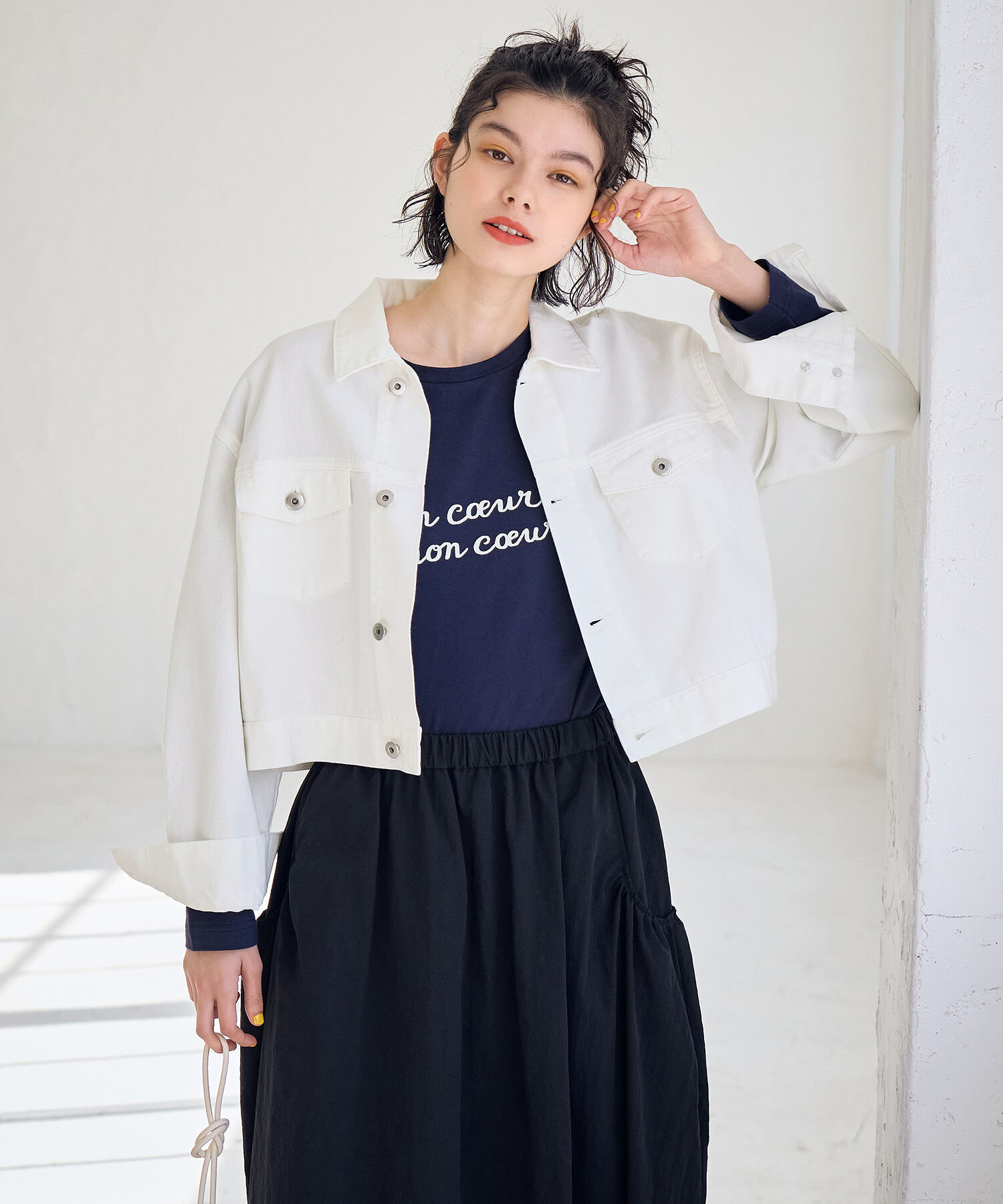 ROPE' PICNIC R「ショート丈ホワイトデニムジャケット」|デニムジャケット|