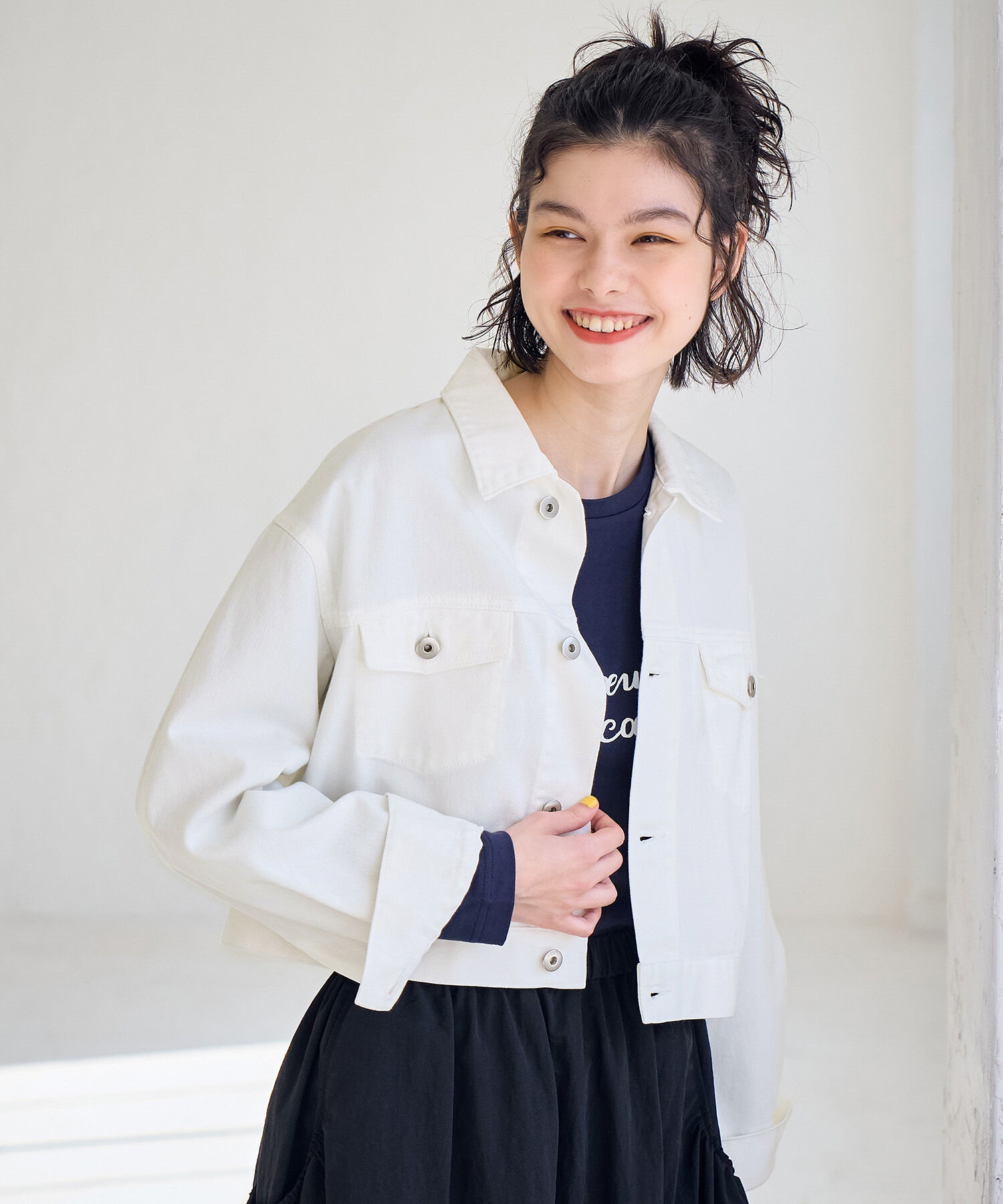 ROPE' PICNIC R「ショート丈ホワイトデニムジャケット」|デニムジャケット|