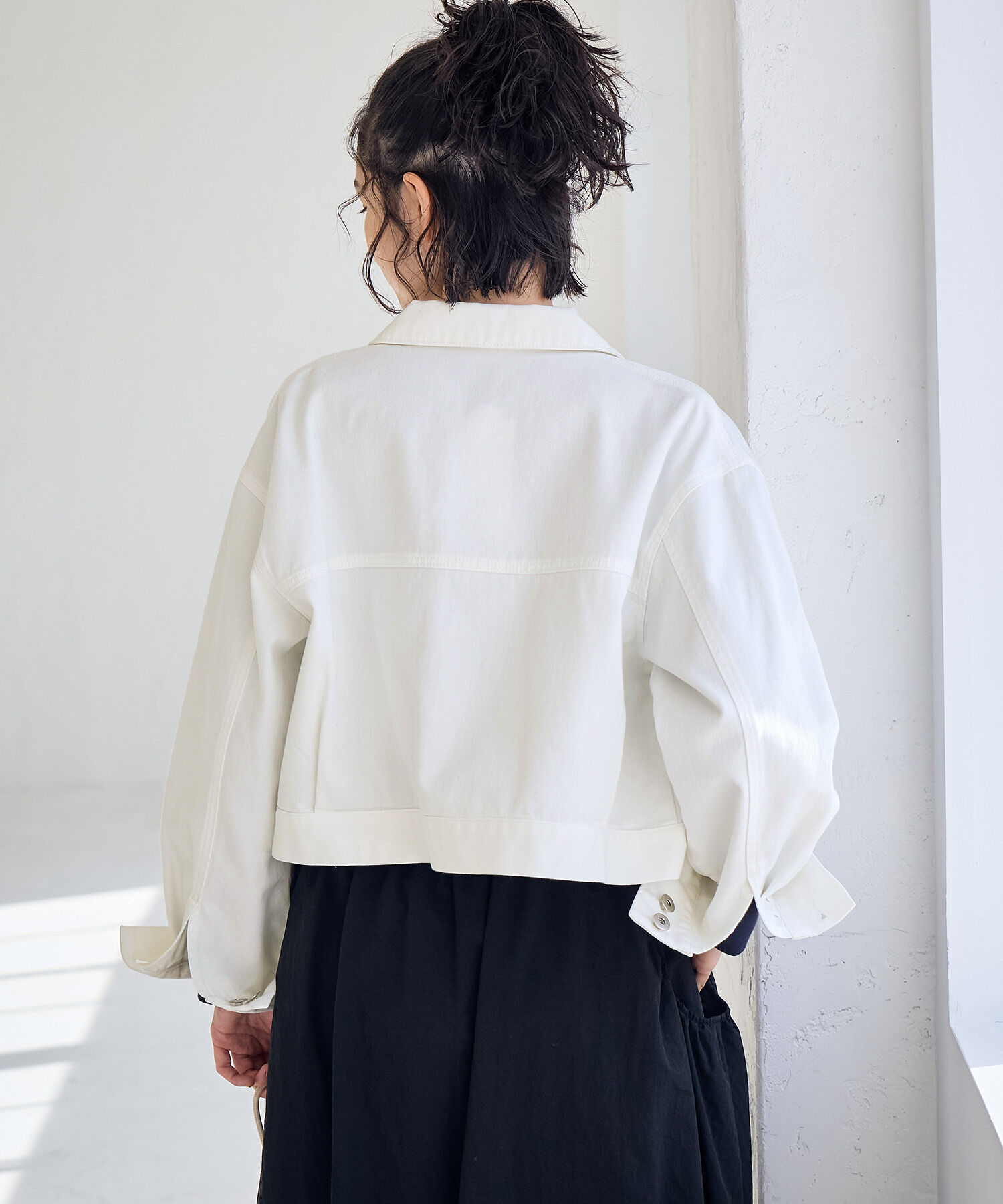 ROPE' PICNIC R「ショート丈ホワイトデニムジャケット」|デニムジャケット|