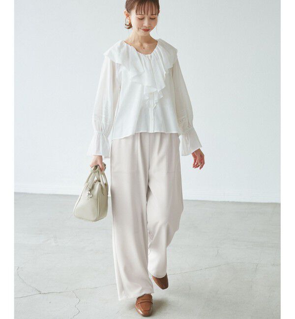 Rope&rsquo;Picnic「ドロストリラックスイージーワイドパンツ」|チノ|