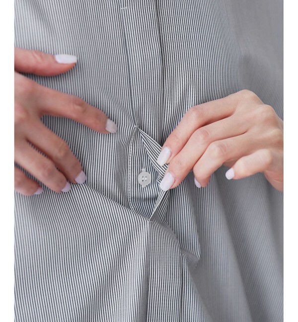 Rope&rsquo;Picnic「【UVカット・接触冷感・イージーケア】バンドカラーノースリーブシャツ/通勤対応」|シャツ・ブラウス|