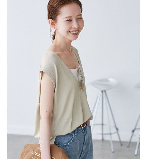 Rope&rsquo;Picnic「【洗濯機OK】深Vニットプルオーバー」|ベスト・ジレ|