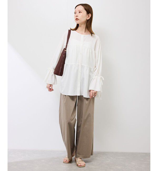 Rope&rsquo;Picnic「【羽織にもなる】シアーワッシャーブラウスカーディガン」|シャツ・ブラウス|