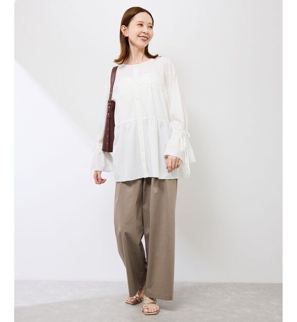 Rope&rsquo;Picnic「【羽織にもなる】シアーワッシャーブラウスカーディガン」|シャツ・ブラウス|