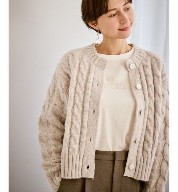 Rope&rsquo;Picnic「ケーブルニットカーディガン」|カーディガン|