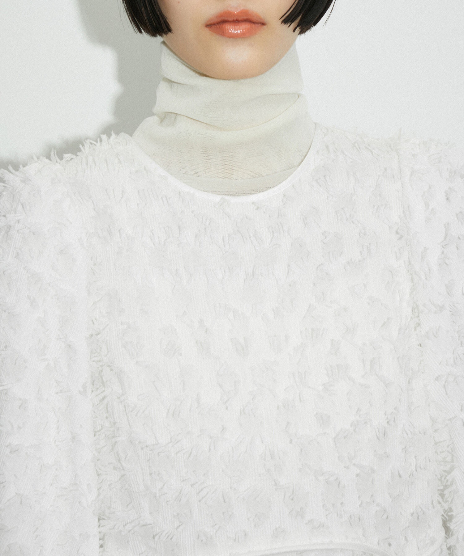 ADAM ET ROPE'「ジャガードペプラムブラウス」|シャツ・ブラウス|