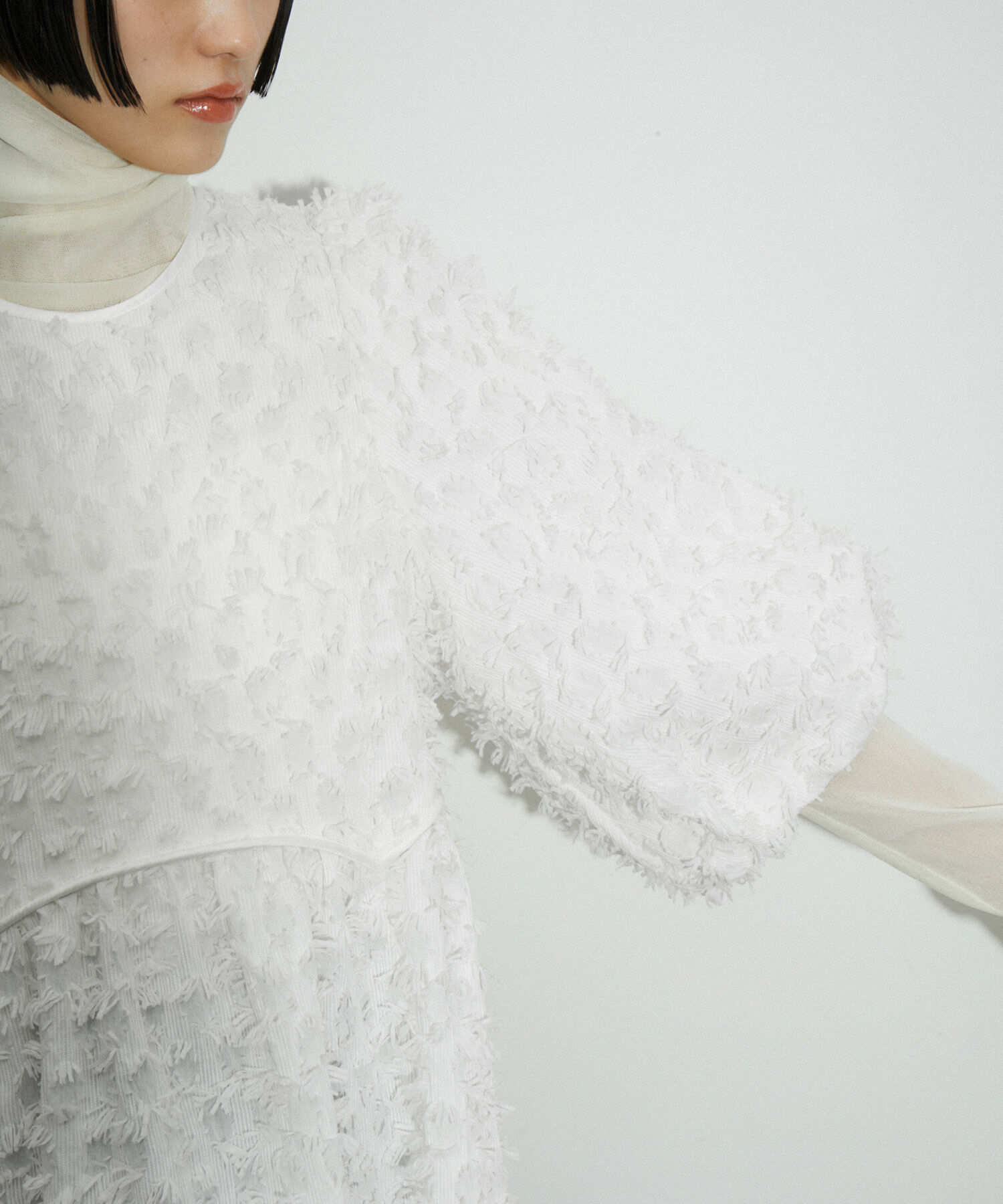 ADAM ET ROPE'「ジャガードペプラムブラウス」|シャツ・ブラウス|