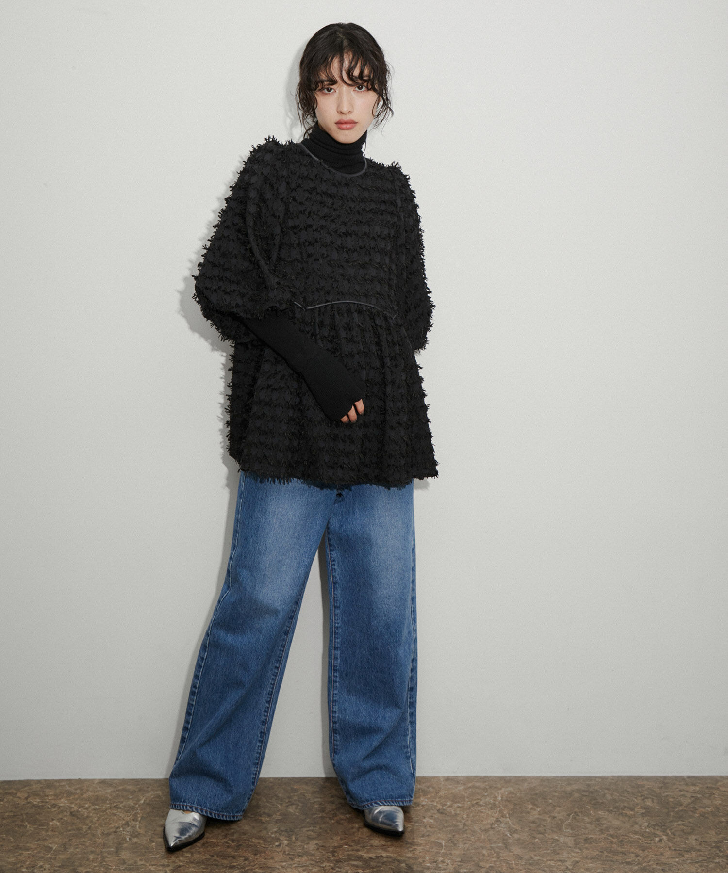 ADAM ET ROPE'「ジャガードペプラムブラウス」|シャツ・ブラウス|