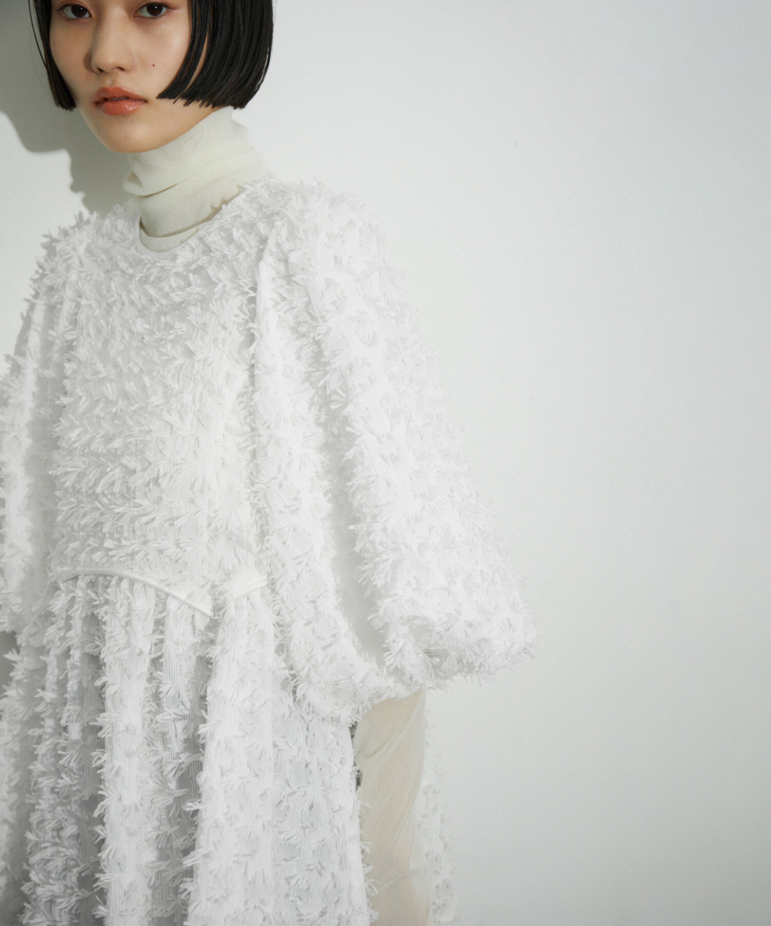 ADAM ET ROPE'「ジャガードペプラムブラウス」|シャツ・ブラウス|