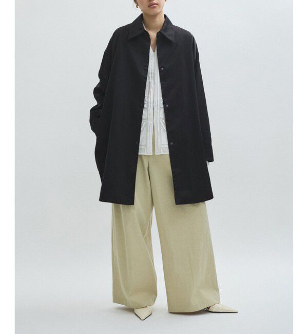 ADAM ET ROPE'「【EMOELLE】ナイロンサテンシャツブルゾン」|ブルゾン・スタジャン|