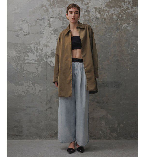 ADAM ET ROPE'「【EMOELLE】ナイロンサテンシャツブルゾン」|ブルゾン・スタジャン|