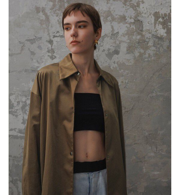 ADAM ET ROPE'「【EMOELLE】ナイロンサテンシャツブルゾン」|ブルゾン・スタジャン|