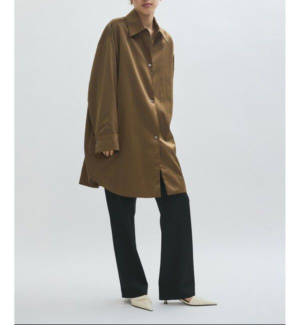 ADAM ET ROPE'「【EMOELLE】ナイロンサテンシャツブルゾン」|ブルゾン・スタジャン|