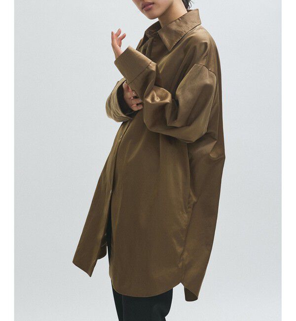 ADAM ET ROPE'「【EMOELLE】ナイロンサテンシャツブルゾン」|ブルゾン・スタジャン|