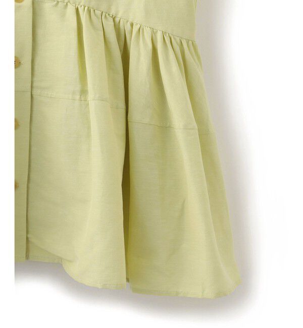 ADAM ET ROPE'「【サステナブル】オープンカラーペプラムシャツ」|シャツ・ブラウス|