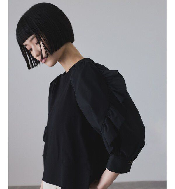 ADAM ET ROPE'「【サステナブル】バルーンスリーブTシャツ」|Tシャツ・カットソー|ブラック(01)