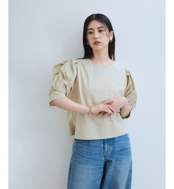 ADAM ET ROPE'「【サステナブル】バルーンスリーブTシャツ」|Tシャツ・カットソー|