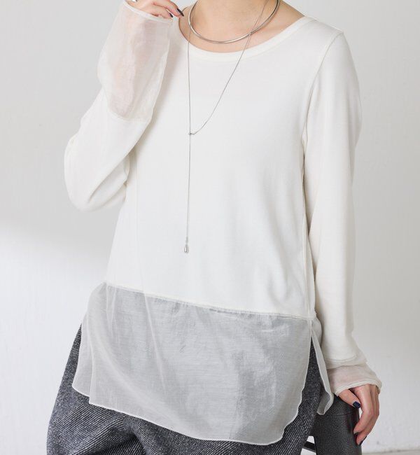 「【レイヤードに最適！】裾シアーロンT」|Tシャツ・カットソー|