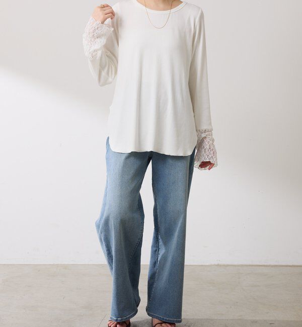  「【レイヤードに最適！】裾シアーロンT」|Tシャツ・カットソー|