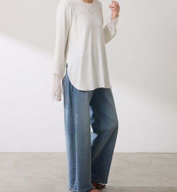  「【レイヤードに最適！】裾シアーロンT」|Tシャツ・カットソー|