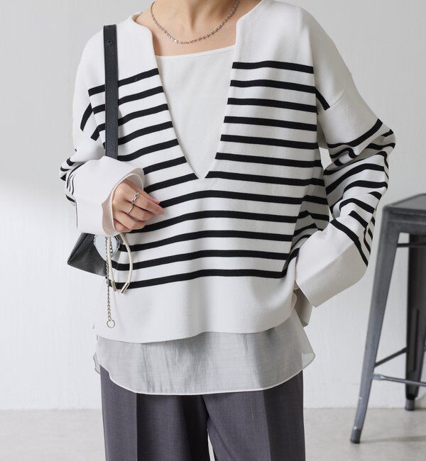  「【レイヤードに最適！】裾シアーロンT」|Tシャツ・カットソー|