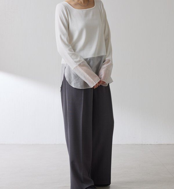  「【レイヤードに最適！】裾シアーロンT」|Tシャツ・カットソー|