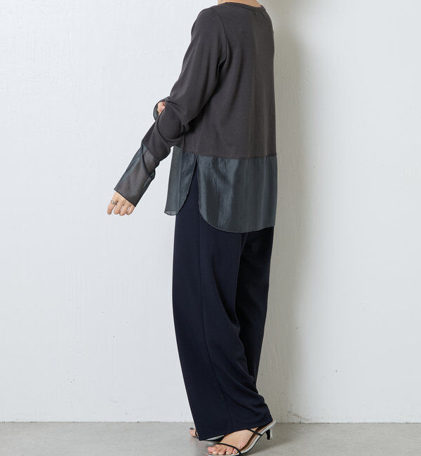  「【レイヤードに最適！】裾シアーロンT」|Tシャツ・カットソー|