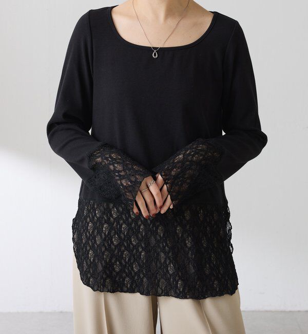  「【レイヤードに最適！】裾シアーロンT」|Tシャツ・カットソー|