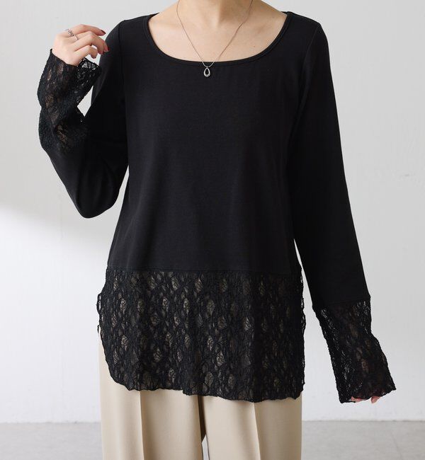  「【レイヤードに最適！】裾シアーロンT」|Tシャツ・カットソー|