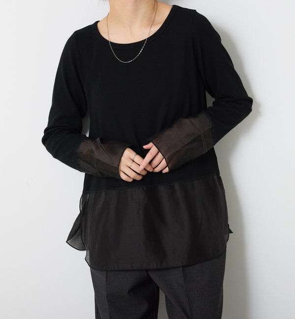  「【レイヤードに最適！】裾シアーロンT」|Tシャツ・カットソー|