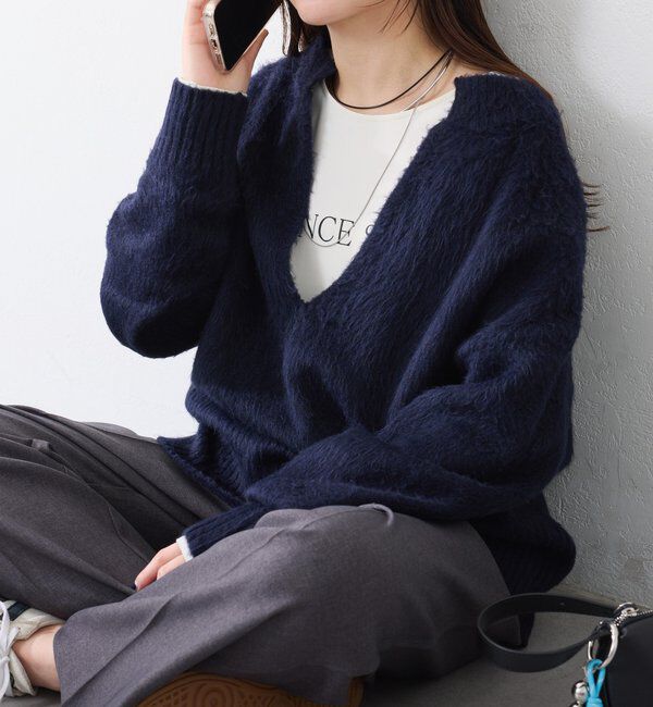  「エアリー深Vニット」|ニット・セーター|