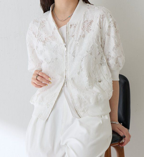  「ローン&times;レースキルトブルゾン」|ベスト・ジレ|