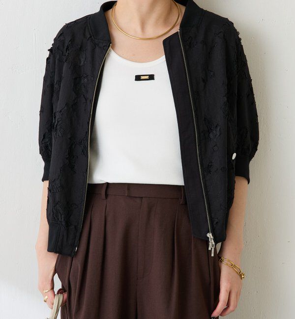  「ローン&times;レースキルトブルゾン」|ベスト・ジレ|