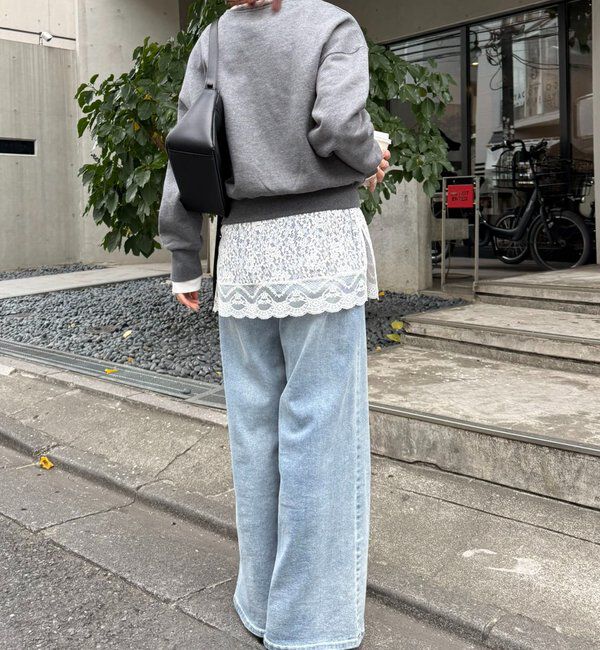  「【インフルエンサー@asamin企画】レイヤード風スウェット」|Tシャツ・カットソー|