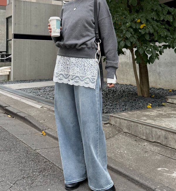  「【インフルエンサー@asamin企画】レイヤード風スウェット」|Tシャツ・カットソー|