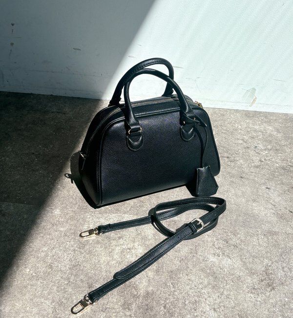  「シボフェイクレザーボストンバッグ」|トートバッグ|