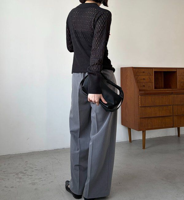  「【低身長サイズあり】ピンタックリボンパンツ」|チノ|